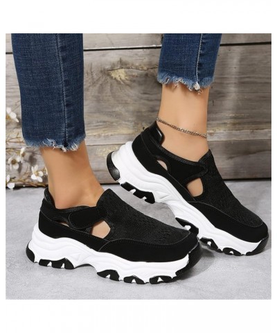 Shoes For Women Sneakers Slip Ons Memory Foam Comfort Walking Shoes Fashion Casual Summer Platform Flats Loafer Z-black $15.5...