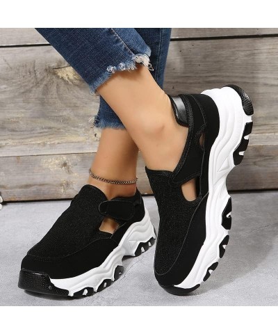 Shoes For Women Sneakers Slip Ons Memory Foam Comfort Walking Shoes Fashion Casual Summer Platform Flats Loafer Z-black $15.5...