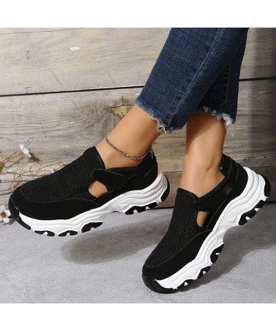 Shoes For Women Sneakers Slip Ons Memory Foam Comfort Walking Shoes Fashion Casual Summer Platform Flats Loafer Z-black $15.5...