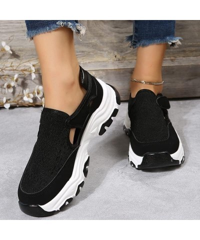 Shoes For Women Sneakers Slip Ons Memory Foam Comfort Walking Shoes Fashion Casual Summer Platform Flats Loafer Z-black $15.5...