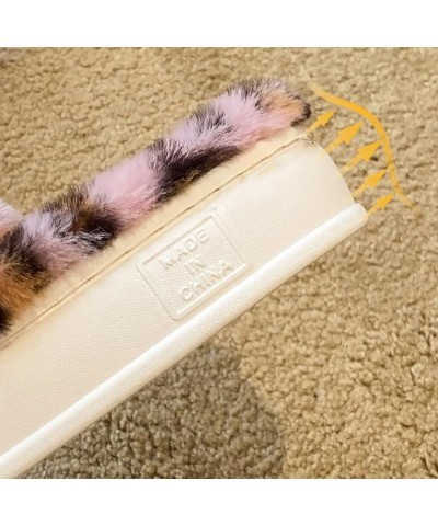 Women's Thick Bottom Slipper Cross Band Slippers Cozy Furry Fuzzy Slippers Open Toe Fluffy Indoor Shoes Outdoor Slip on Warm ...