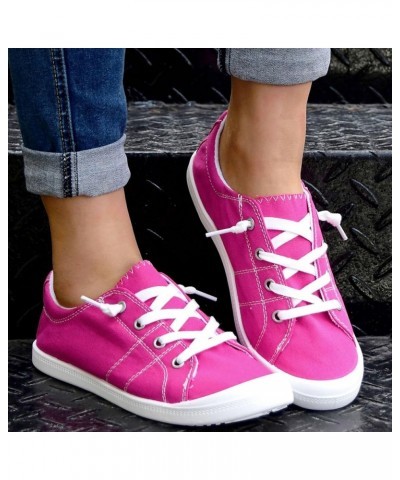 Women's Canvas Shoes,Halloween Pumpkin Ghost Print Flat Sports Shoes for Women Breathable Women's Shoes 5-hot Pink $18.54 Ath...