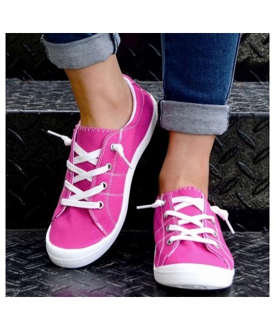 Women's Canvas Shoes,Halloween Pumpkin Ghost Print Flat Sports Shoes for Women Breathable Women's Shoes 5-hot Pink $18.54 Ath...