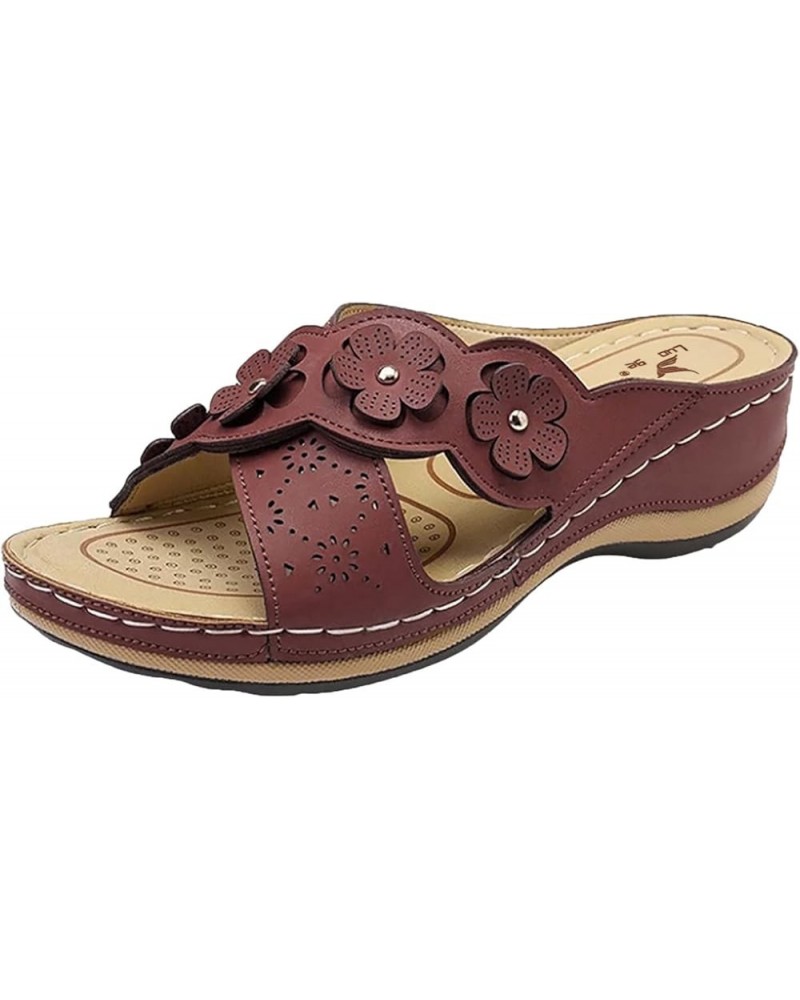 Comfortable Women's Arch Support Sandals - Orthotic Wedge Sandals for Women - Summer Flip Flops with Anti-Slip Sole Brown $9....