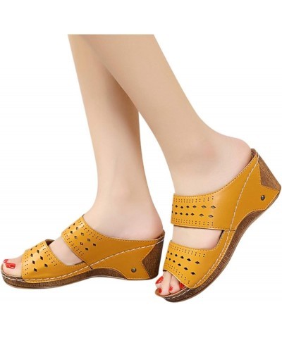 Women Non Slip Quick Drying Platform Sandals Fashion Summer Plus Size Open Toe Hollow Wedges Sandals Roman Style Women's Sand...