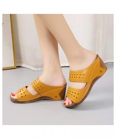 Women Non Slip Quick Drying Platform Sandals Fashion Summer Plus Size Open Toe Hollow Wedges Sandals Roman Style Women's Sand...