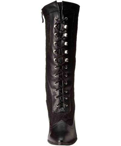 Goth Boots Renaissance Victorian Shoes Sweet Bow Mid Calf Boots Mid Heels Lace Up Studded Bowknot ​Witch Boot 1black $31.35 B...