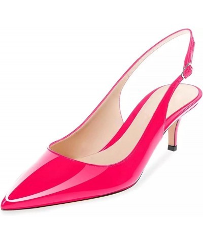 Sandals For Woman, Kitten Heel Pumps Pointed Toe Shoes Slip On Sandal Slingback Shoes For Dress Peach Red-6.5cm $27.48 Sandals