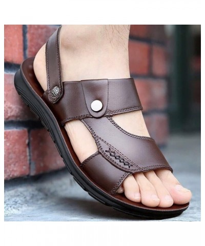 Men's Fisherman Sandal Soft Thick Sole Strappy Wear-resisting Flats for Indoor and Outdoor Slides 40 Black $10.14 Sandals