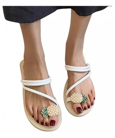 Women Casual Shoes Sandals Flat Fashion Pineapple Sandals Summer Comfy Simple Women's Sandals Spring Sandals for Women 2022 (...