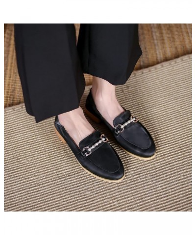 Women Pumps Slip-on Loafers with Low Block Heel Black-1 $27.55 Pumps