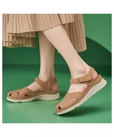 Women's Athletic Outdoor Sandals Walking Chunky Block Heels Slingback Heels Vacation Sole Brown $20.87 Sandals