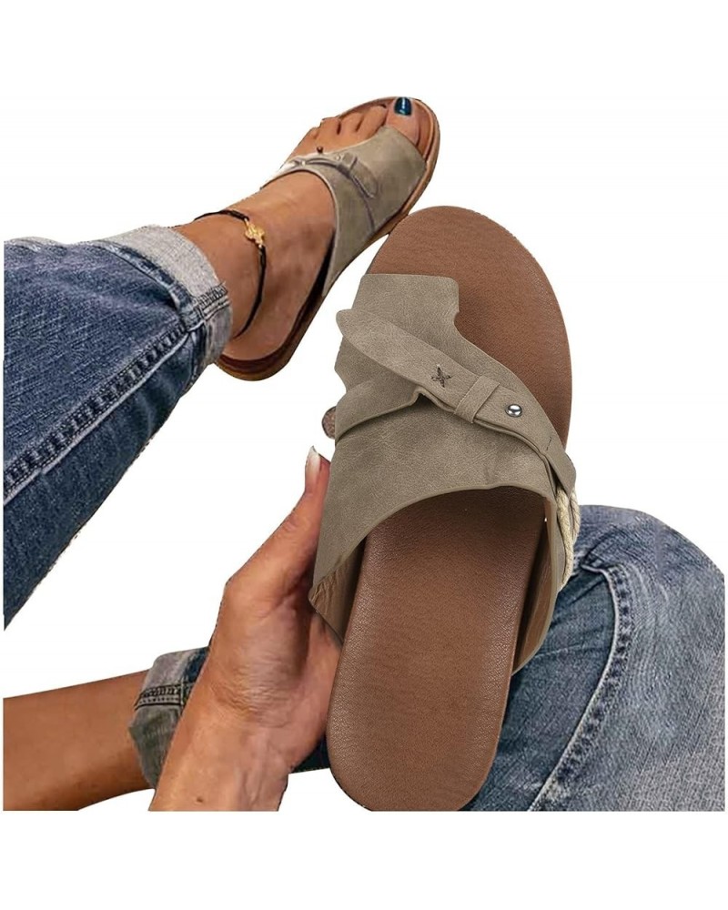 Orthotic Sandals for Women with Arch Support Vintage Casual Slip On Ladies Elegant Wedge Roman Flip Flops Clip Toe Shoes Sand...