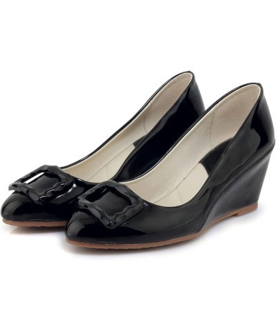 Women Pointed Toe Elegant Wedge Heel Bow Pumps Black 1 $34.79 Pumps