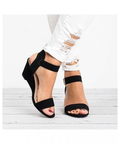 Sandals for Women Dressy Peep Toe Stiletto Pumps Thin Ankle Strap Wedding Party Ladies Heel Sandals Black $23.52 Sandals