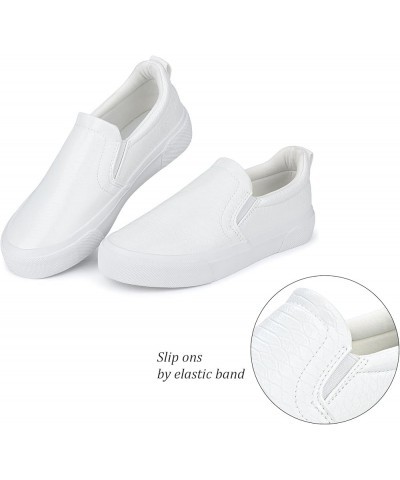 Womens Slip On Sneakers Perforated/Quilted Casual Shoes Fashion Walking Flats White Stone $15.82 Loafers & Slip-Ons