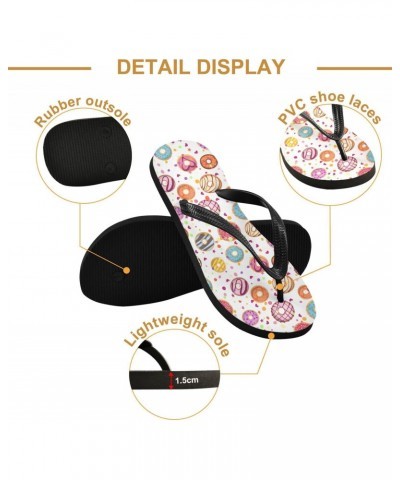 Colorful Donuts Flops Slip Sandals for Women Men, Beach Shoes Casual Thong Sandal1 $10.50 Sandals