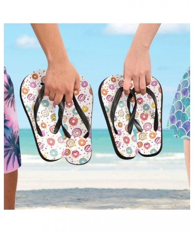 Colorful Donuts Flops Slip Sandals for Women Men, Beach Shoes Casual Thong Sandal1 $10.50 Sandals