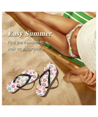 Colorful Donuts Flops Slip Sandals for Women Men, Beach Shoes Casual Thong Sandal1 $10.50 Sandals