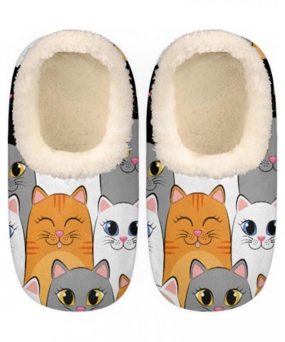 Funny Cats Women's Slippers Colorful Cats Indoor Slippers Socks Cozy Warm Soft House Slippers Non-Slip Bedroom Fuzzy Plush Li...