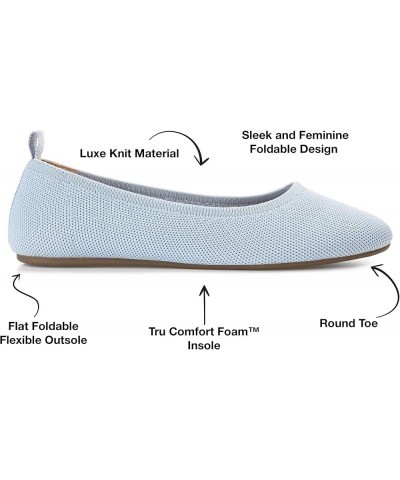 Womens Jersie Ballet Flat with Knit Fabric Uppers and Comfort Foam Footbed Blue $26.54 Flats