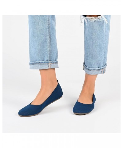 Womens Jersie Ballet Flat with Knit Fabric Uppers and Comfort Foam Footbed Blue $26.54 Flats