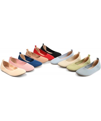 Womens Jersie Ballet Flat with Knit Fabric Uppers and Comfort Foam Footbed Blue $26.54 Flats