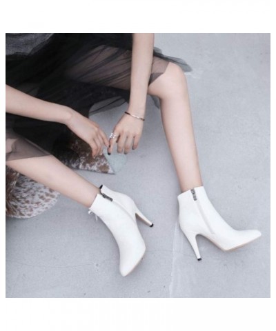 Women Ankle Boots White $31.91 Boots