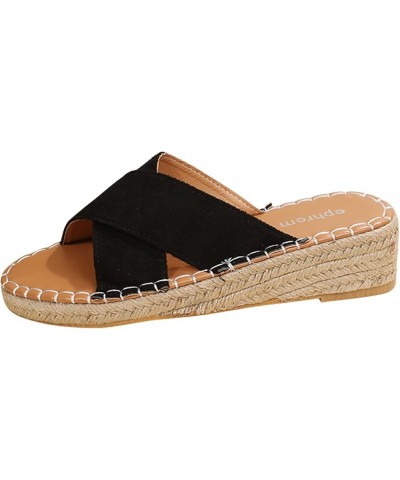 Womens Sandals Fashion Baseball Flip Flops Sandals Flat Slippers Flip Flops Open Toe Beach Sandals Black $12.69 Sandals