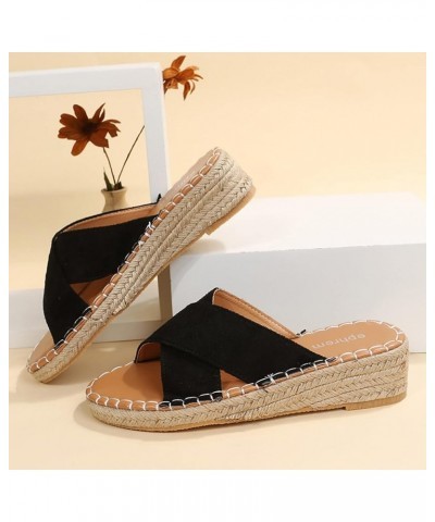 Womens Sandals Fashion Baseball Flip Flops Sandals Flat Slippers Flip Flops Open Toe Beach Sandals Black $12.69 Sandals