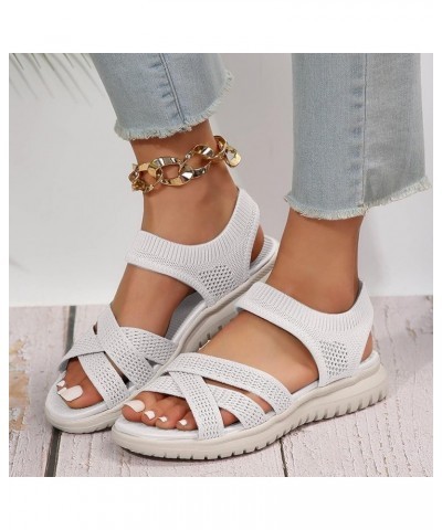 Wedge Sandals for Women Platform Espadrilles Sandal Block Heel Open Toe Criss-Cross Thong Flip-Flop Shoes 137-zoxro-white-b $...