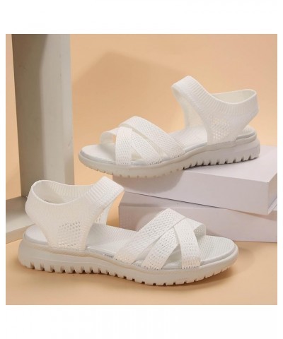 Wedge Sandals for Women Platform Espadrilles Sandal Block Heel Open Toe Criss-Cross Thong Flip-Flop Shoes 137-zoxro-white-b $...