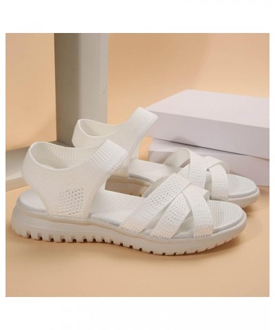 Wedge Sandals for Women Platform Espadrilles Sandal Block Heel Open Toe Criss-Cross Thong Flip-Flop Shoes 137-zoxro-white-b $...