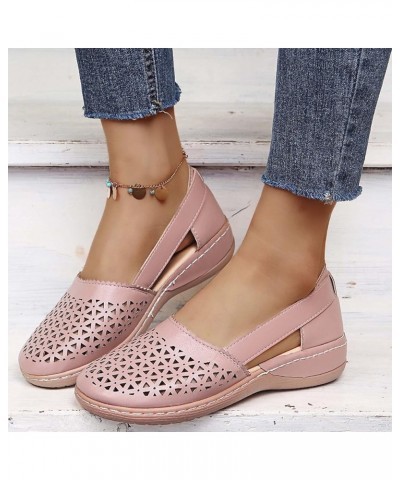 Sandals for Women Summer Casual Closed Toe Flat Boat Shoes Ladies Hollow Breathable Slip on Sandals Comfortable Moccasins Loa...