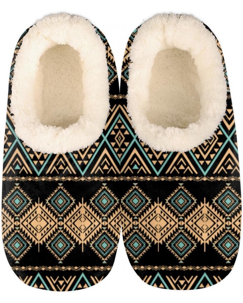 Ebohemia Aztec Slippers for Women Men Geometric Motif Indoor Non-Slip Slippers Socks Warm Comfy Soft House Slippers Bedroom F...