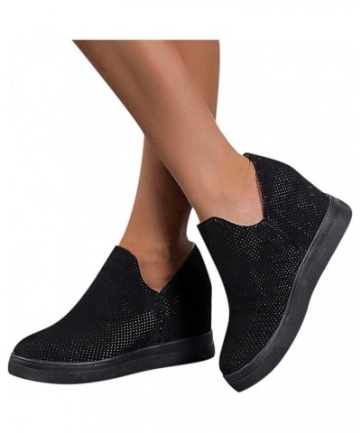 Slip on Sneakers for Women Walking Shoes Women's Trendy Sneakers Casual Sneakers Comfortable Flats Slip on Sneakers Black $15...