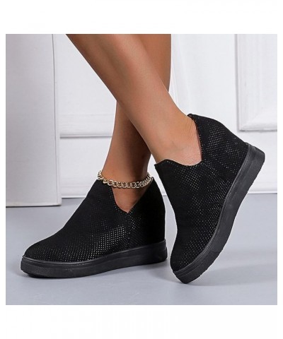 Slip on Sneakers for Women Walking Shoes Women's Trendy Sneakers Casual Sneakers Comfortable Flats Slip on Sneakers Black $15...