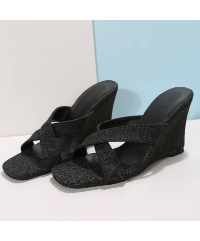 Women Casual Summer Sandals Comfortable Flip Flops Platforms Wedge Sandals Casual Beach Slingback Open Toe Sandals 7.5 Black ...