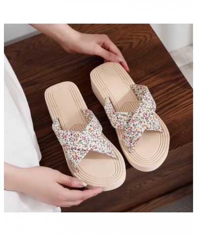 Fashion Spring And Summer Women Slippers Thick Bottom Wedge Heel Colorful Flowers Open Therapeutic Slippers for A $11.06 Slip...