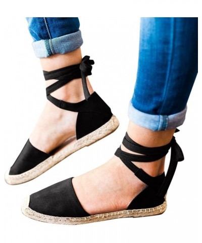 Flat Strappy Sandals For Women Dressy Sandels Sandals For Women Summer Sandals For Women Strappy Wedge Sandals For Wom E-blac...