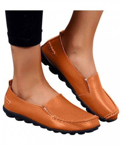 Fashion Womens Breathable Lace Up Shoes Flats Casual Shoes Walking Shoes Gift for Women Orange $17.48 Flats