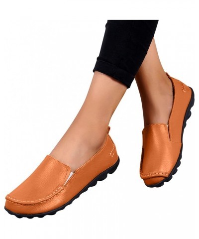 Fashion Womens Breathable Lace Up Shoes Flats Casual Shoes Walking Shoes Gift for Women Orange $17.48 Flats