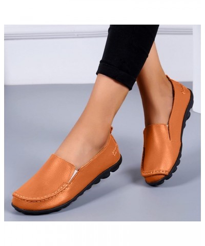 Fashion Womens Breathable Lace Up Shoes Flats Casual Shoes Walking Shoes Gift for Women Orange $17.48 Flats