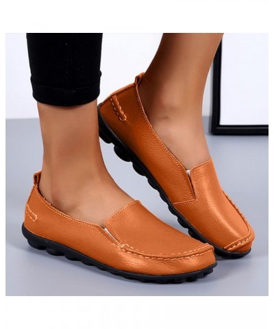 Fashion Womens Breathable Lace Up Shoes Flats Casual Shoes Walking Shoes Gift for Women Orange $17.48 Flats