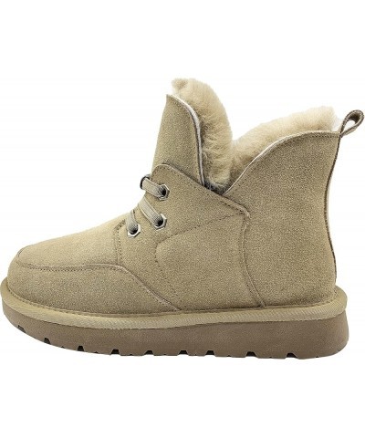 Aguamarine Genuine Sheepskin Shearing Pull On Women Winter Boot Almond $45.58 Outdoor Shoes