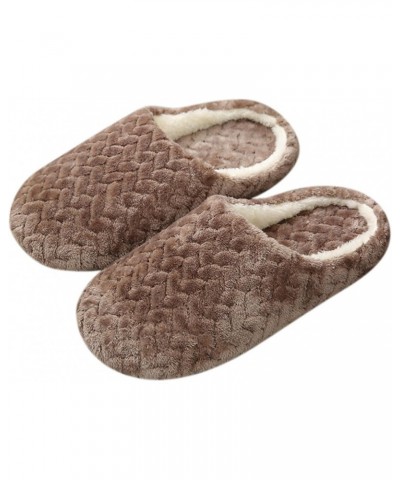 Unisex Slippers Soft Plush Cozy Close Toe Indoor Outdoor House Shoes Warm Comfy Slip On Housewear Gifts Fuzzy Slippers(Coffee...