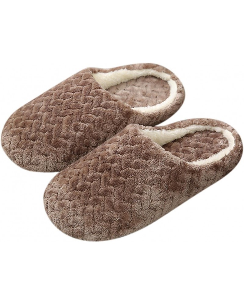 Unisex Slippers Soft Plush Cozy Close Toe Indoor Outdoor House Shoes Warm Comfy Slip On Housewear Gifts Fuzzy Slippers(Coffee...