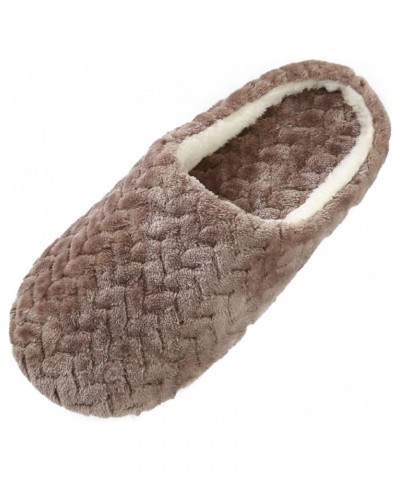 Unisex Slippers Soft Plush Cozy Close Toe Indoor Outdoor House Shoes Warm Comfy Slip On Housewear Gifts Fuzzy Slippers(Coffee...