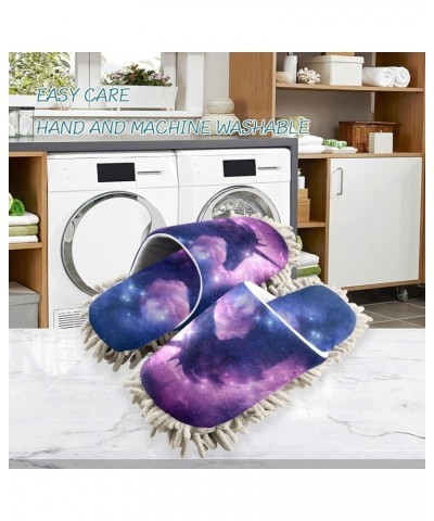 Galaxy Unicorn Slippers for Woman, Comfort Soft Washable Cleaning Slippers Chenille House Slippers Mopping Home Shoes Mop Cle...