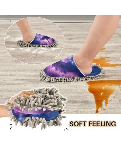 Galaxy Unicorn Slippers for Woman, Comfort Soft Washable Cleaning Slippers Chenille House Slippers Mopping Home Shoes Mop Cle...